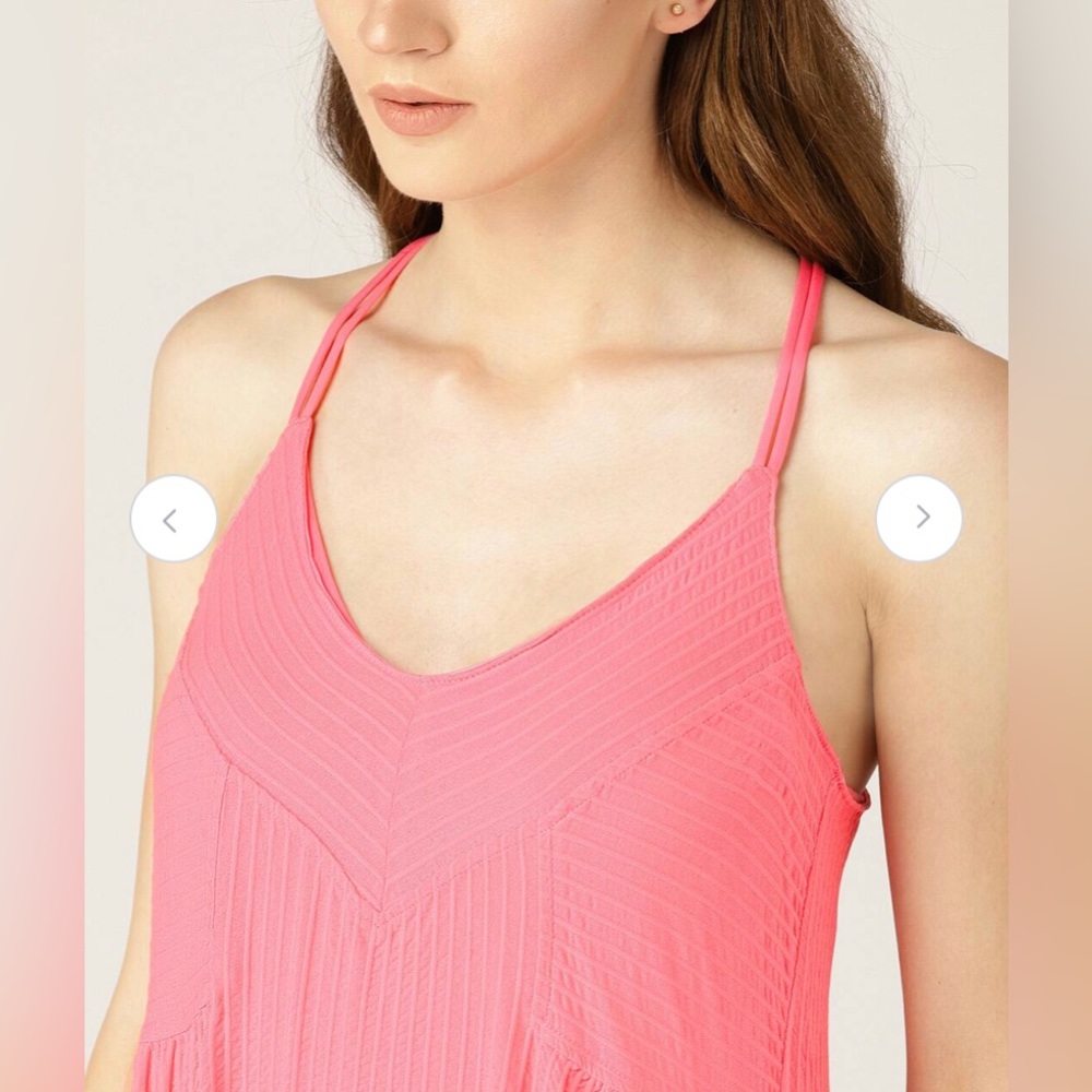 Esprit Pink Self Striped Dress. Size- S Fit M too - Picture 7 of 9